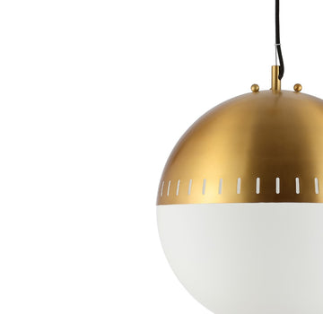 Remy 15.75" Adjustable Iron/Glass Art Deco Mid Century Globe LED Pendant - JONATHAN Y